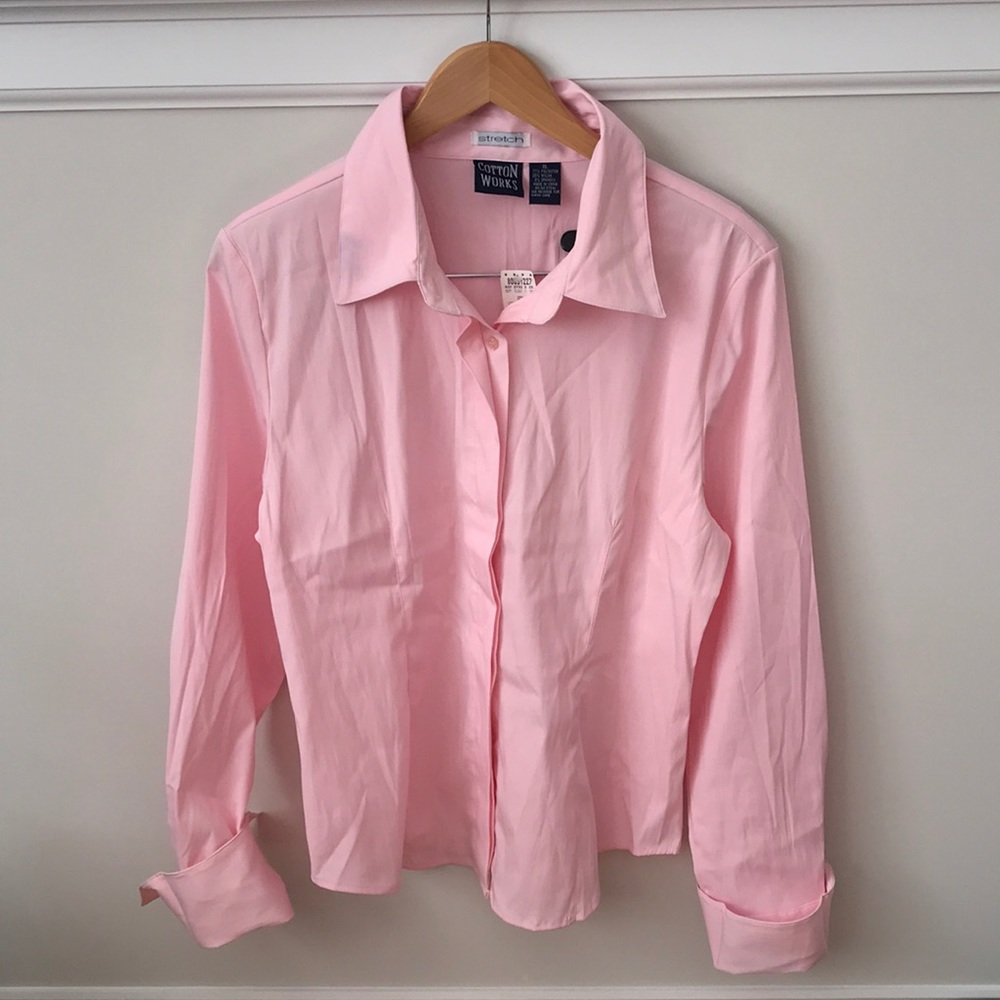 Pink Cotton Works collared button-up - NWT - XL 👚